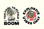 Retro Boom Characters, an Object Illustration by Graptail (Thumbnail 6 of 8)