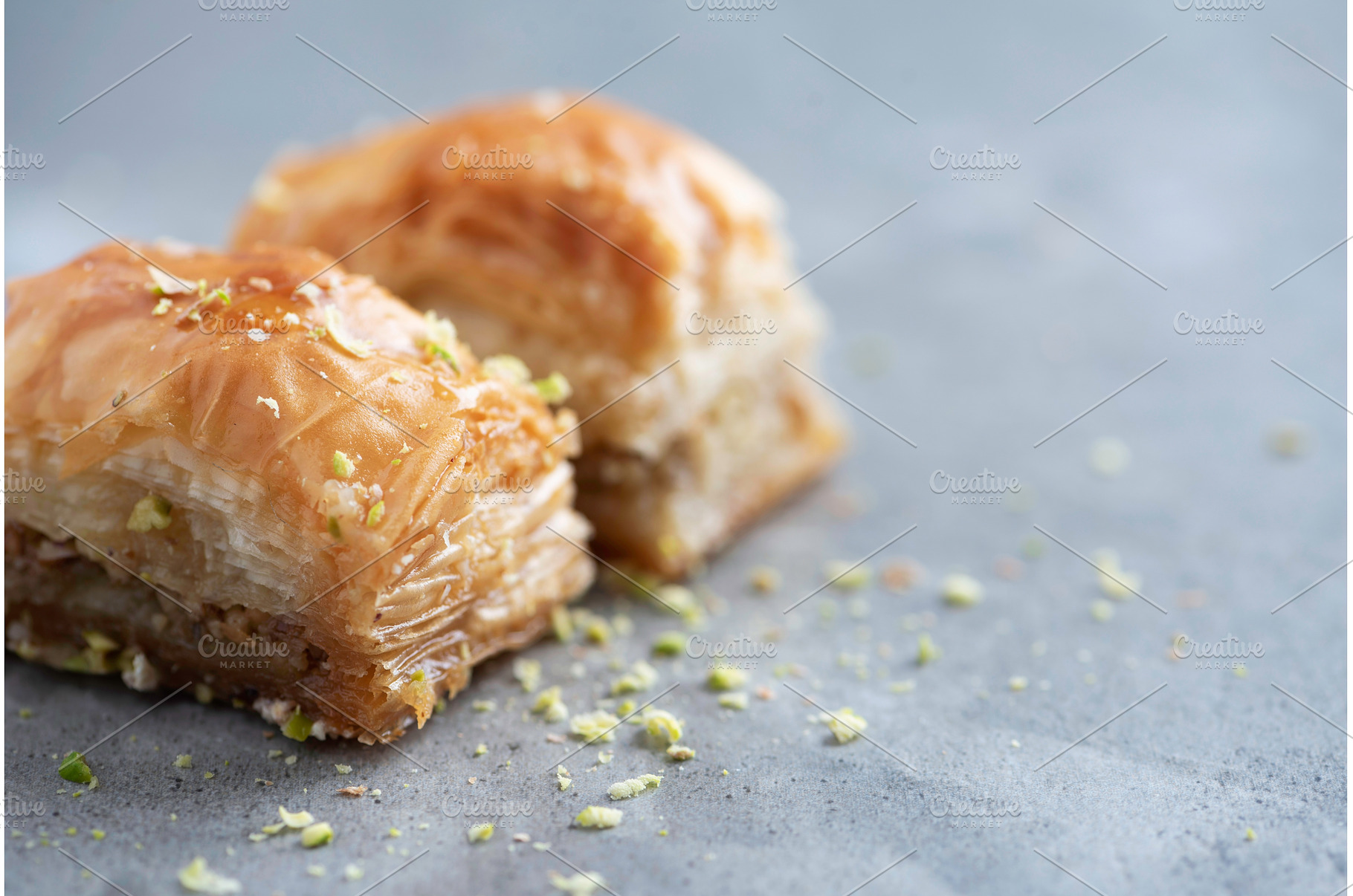 Turkish dessert chocolate baklava on, a Food & Drink Photo by Enjoy Photo