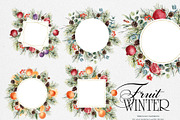 Watercolor winter clipart with fruit, a Decorative Illustration by RushkinaAntonina (Thumbnail 8 of 9)