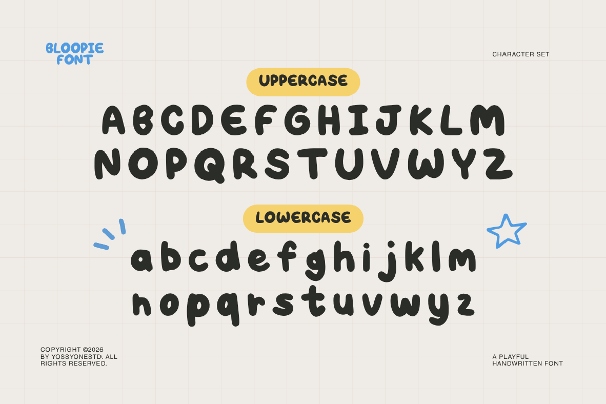 Bloopie - A Playful Handwritten Font, a Handwritten Font by YossyOneStd (Photo 4 of 8)