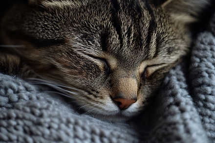 Cat napping on soft blanket, an Animal Photo by Beautiful things