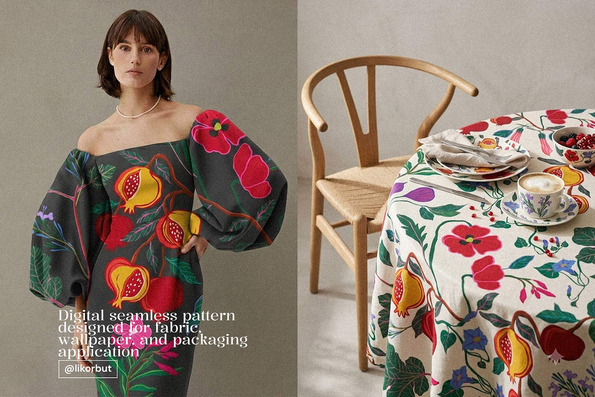 Spanish Botanical Floral Pattern, a Pattern Graphic by likorbut (Photo 5 of 12)