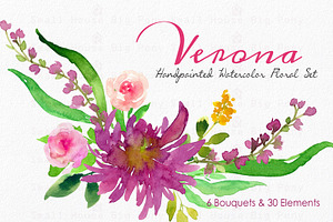 Verona - Watercolor Floral Set