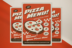 Vintage Pizza Menu Flyer