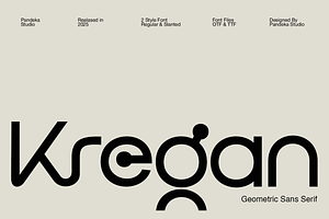 Kregan - Futuristic Geometric Sans, a Sans Serif Font by Pandeka Studio