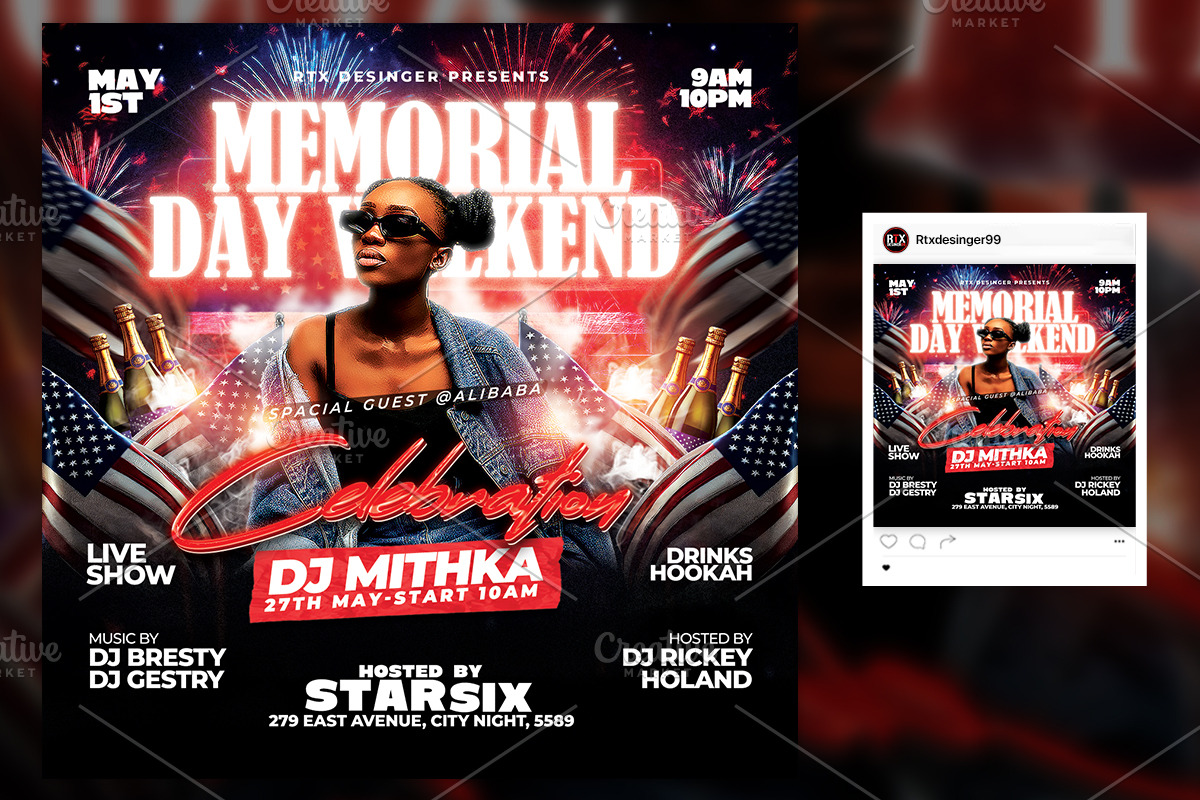 Memorial Day Flyer Template, a Flyer Template by RTXdesinger99