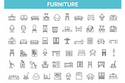 Furniture Vector Icons, an Outline Icon by Tettygreen (Thumbnail 1 of 2)