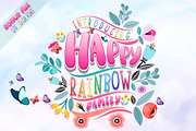 Happy Rainbow Family Font, a Handwritten Font by Nobu Collections (Thumbnail 1 of 11)