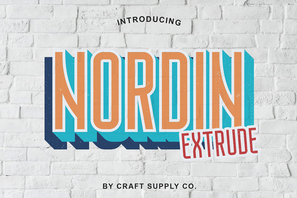 Nordin Extrude Font Family, a Sans Serif Font by Craft Supply Co. (Photo 1 of 9)