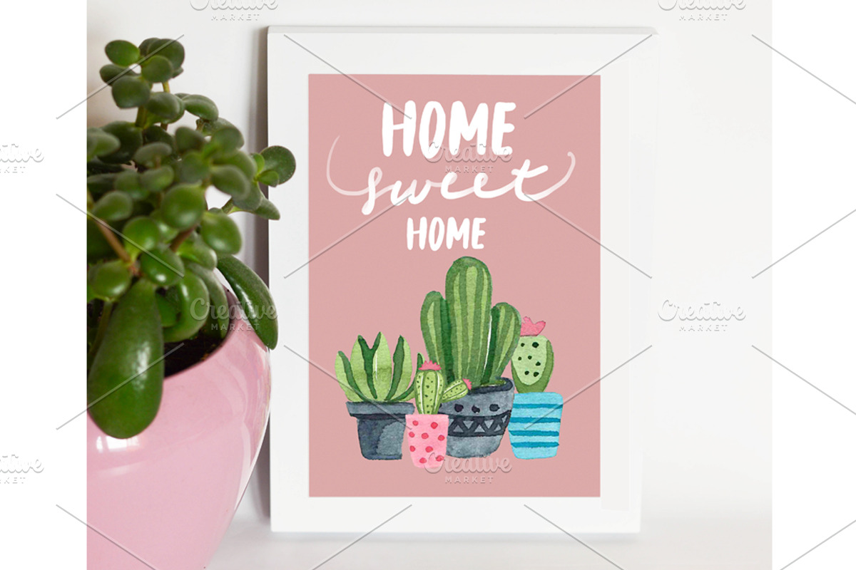 Watercolor cactus set, an Illustration by bosmoll (Photo 4 of 7)