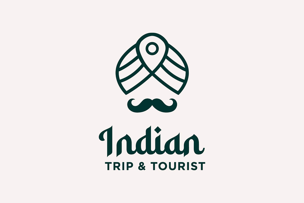turban hat with pin map logo, a Branding & Logo Template by funpixel
