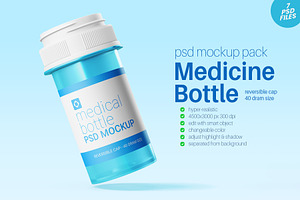 Medicine Plastic Bottle Mockup Set