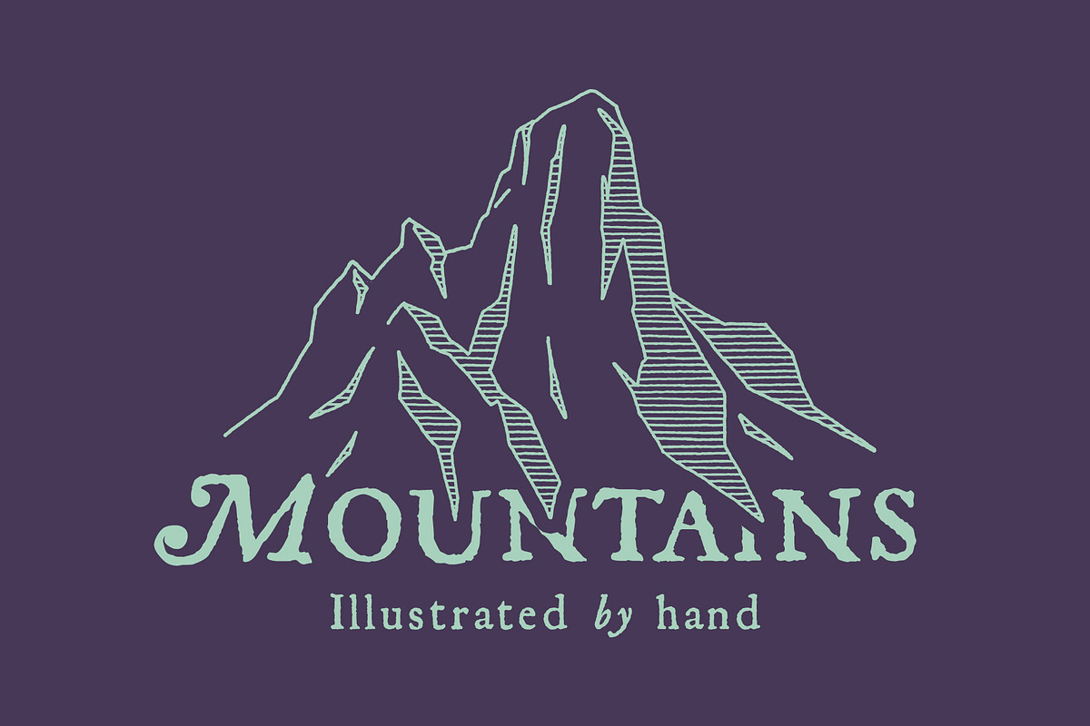 5 Mountain Ranges - By Hand, an Illustration by GhostlyPixels (Photo 1 of 3)