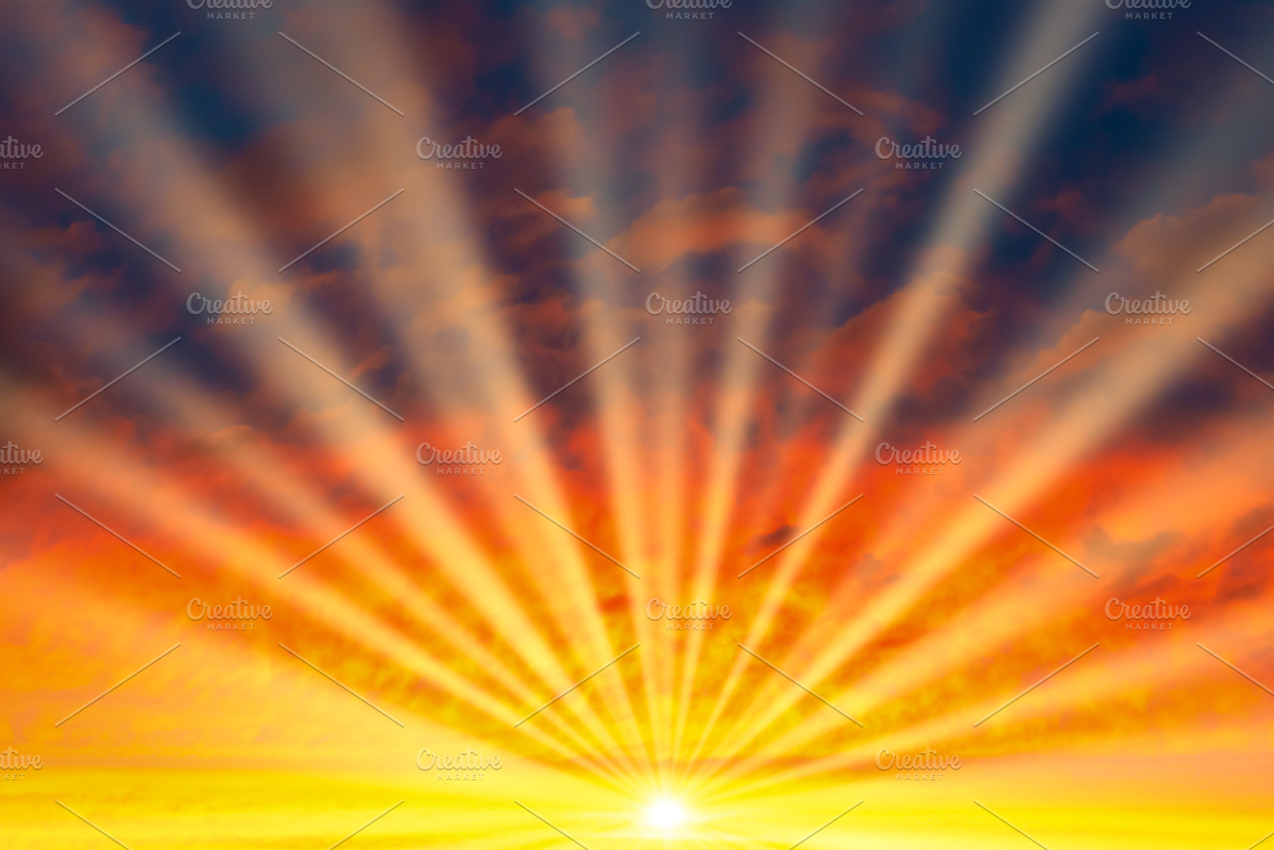 Sunset sky, sun with sun rays beams, a Nature Photo by Vapi