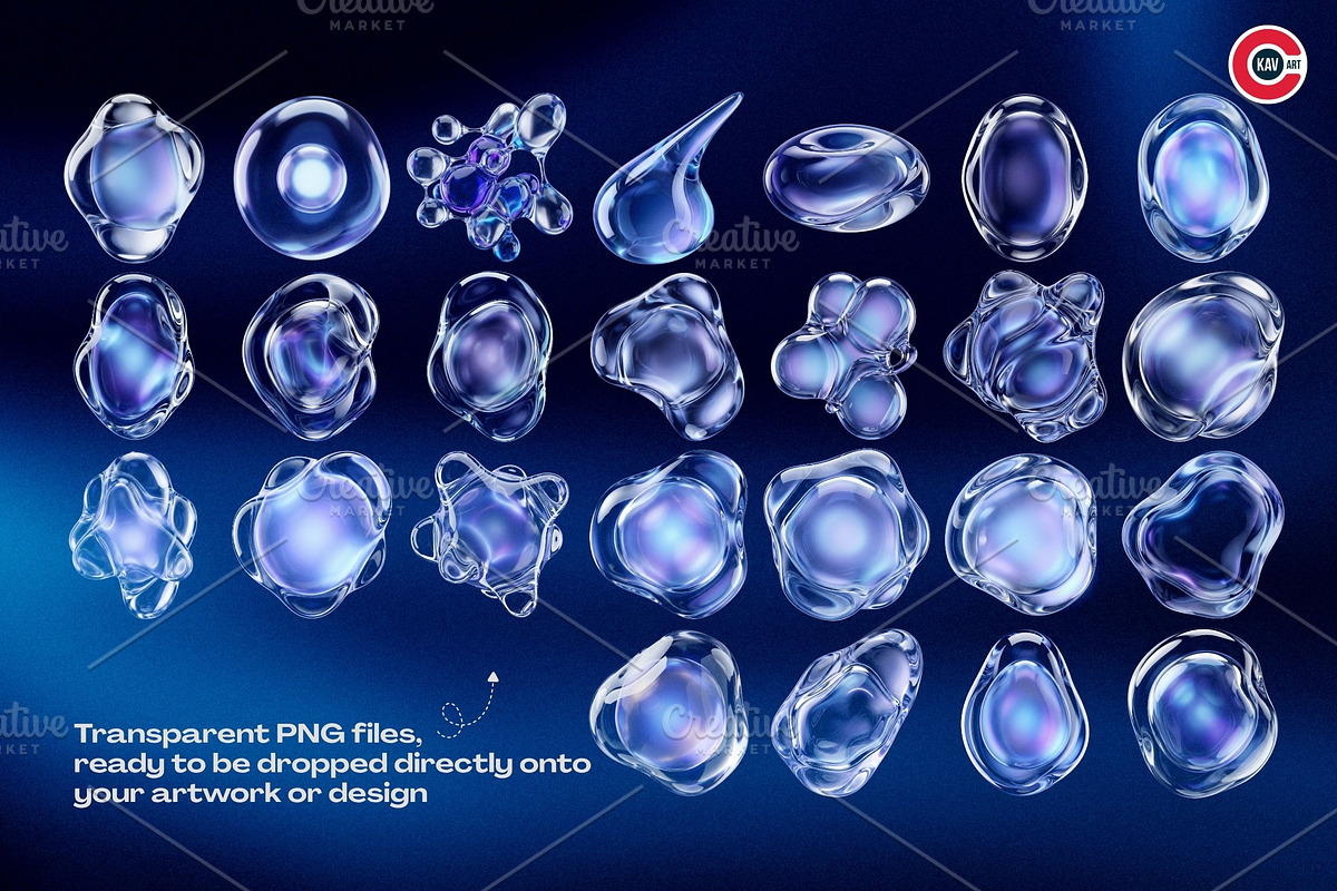 Liquid Glass Blob Abstract Overlay, a Background Graphic by C-Kav (Photo 4 of 4)