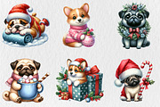 Quirky Christmas Dog Clipart, a Seasonal Illustration by Rose Art (Thumbnail 2 of 4)