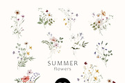 Summer Flowers Watercolor Set, a Decorative Illustration by Watercolor_Ma (Thumbnail 3 of 7)