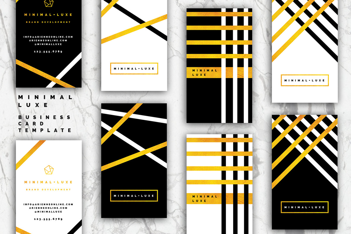 4 Golden Luxury Business Cards, a Business Card Template by Everyday Monster Creative (Photo 2 of 4)