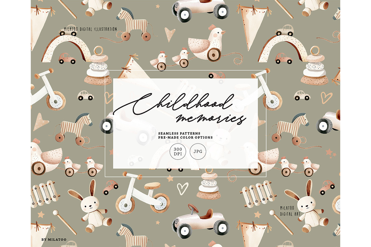 Childhood vintage toy pattern, a Texture Graphic by Milatoo (Photo 1 of 4)