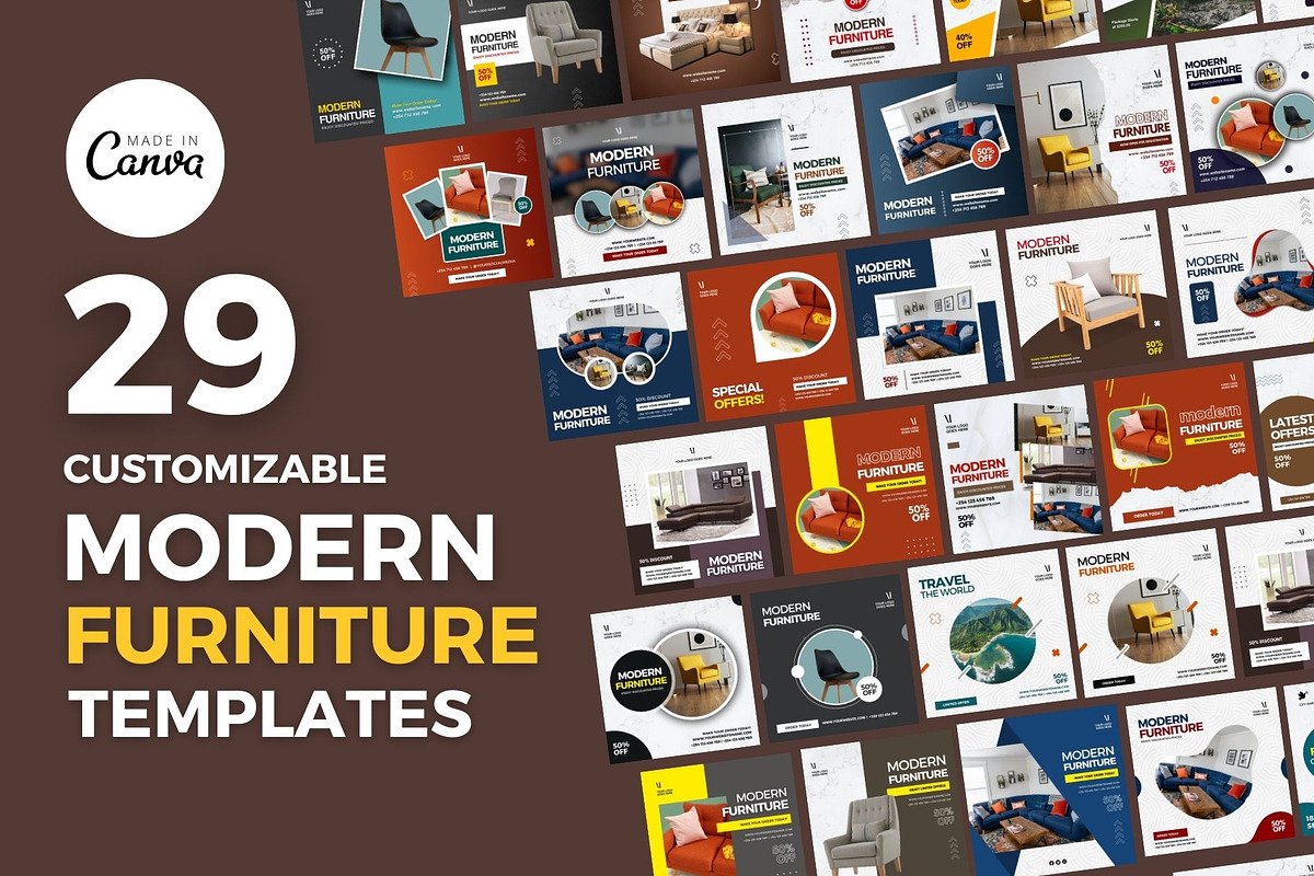 Modern Furniture Canva Flyer Bundle, a Social Media Template by MK Creatives (Photo 1 of 2)