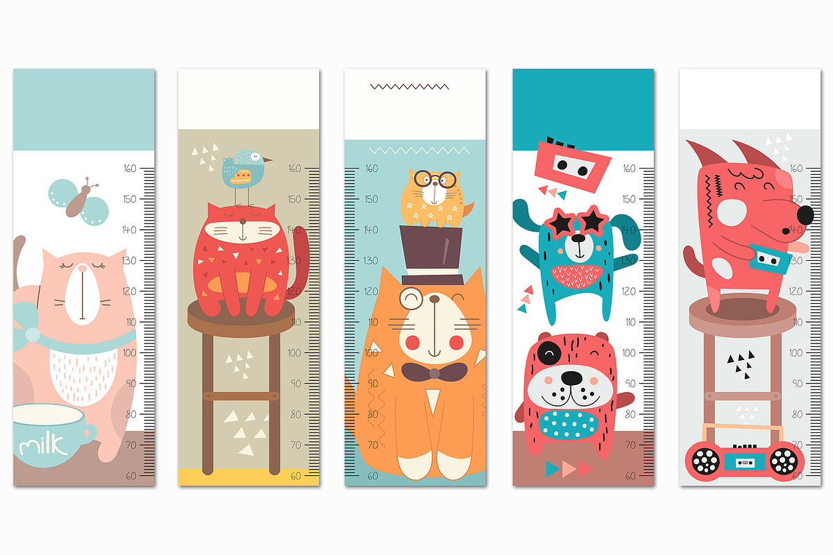 Height chart for kids nursery art, an Education Illustration by Nursery Art (Photo 2 of 12)