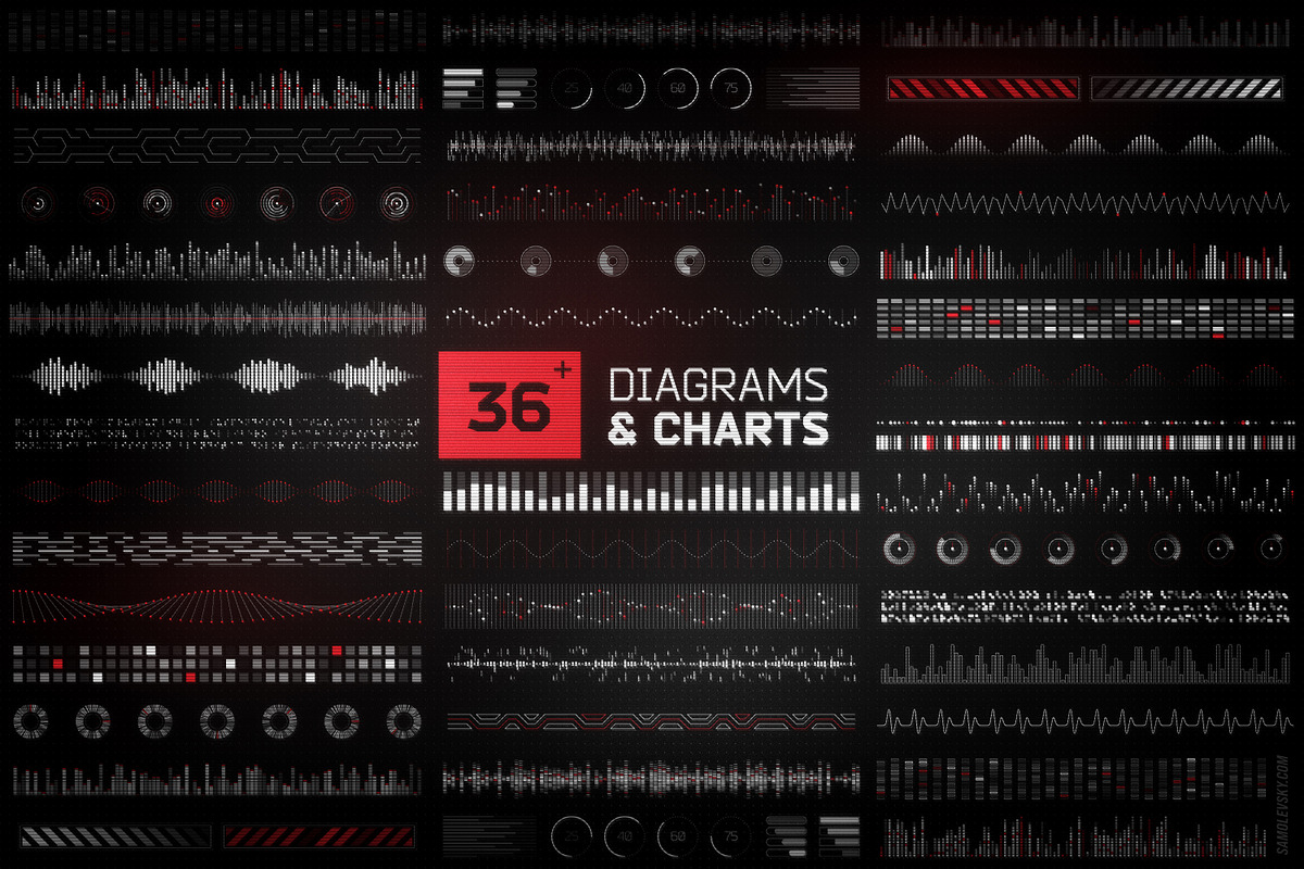 Futuristic UI - 200 Design Elements, an Object Graphic by Samolevsky (Photo 3 of 17)