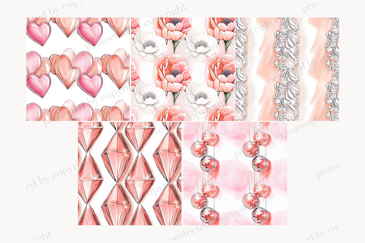 Bachelorette Party Digital Paper, a Pattern Graphic by GlamArtZhanna (Photo 4 of 4)