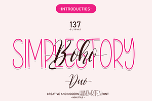 Boho Simplestory Font Duo