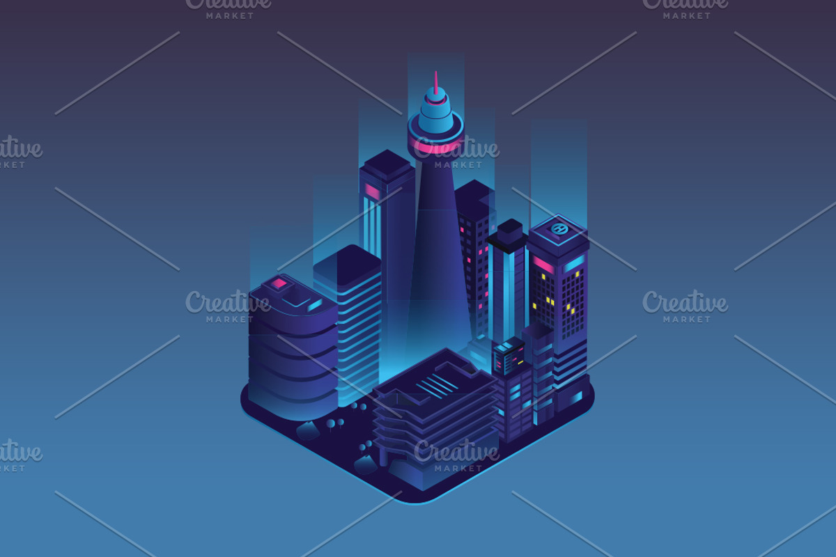 Isometric Building Set 11 Designs, a Work Illustration by Peacock_design (Photo 6 of 12)