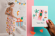 Summer Beach Clipart & Patterns Set, a Seasonal Illustration by Irina Ostapenko (Thumbnail 7 of 10)