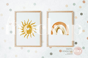 2 Wood Frames Mockup, Kids room, a Product Mockup by MoMockups