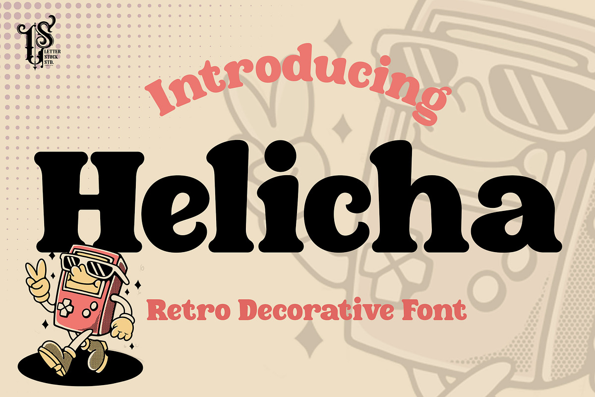 Helicha - Retro Font, a Sans Serif Font by LetterStock (Photo 1 of 6)