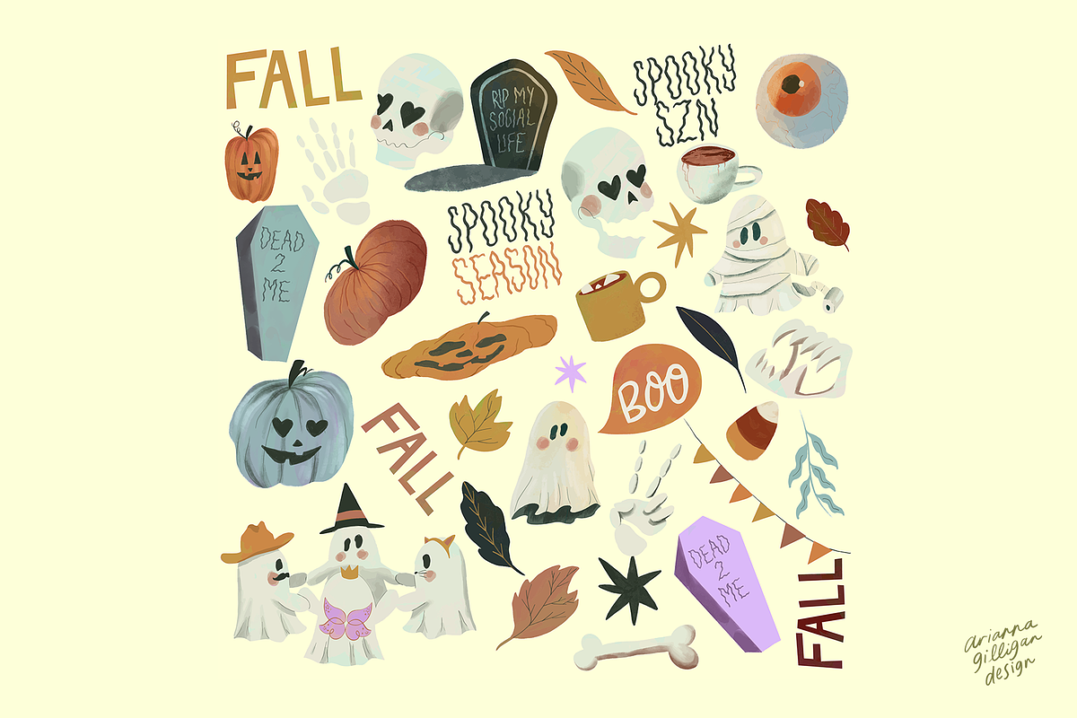 Spooky Season Gouache Illustrations, an Illustration by Drawn By Arianna (Photo 3 of 3)