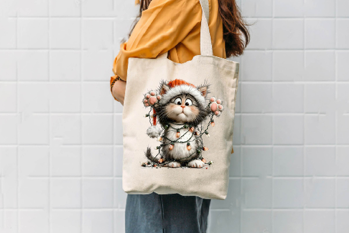 Funny Cartoon Cat Christmas Clipart, a Seasonal Illustration by CreationArt (Photo 7 of 7)