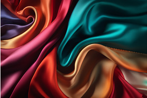 Silk Textile Colorful Fabric