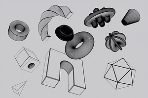 85 Geometric 3D Models Set