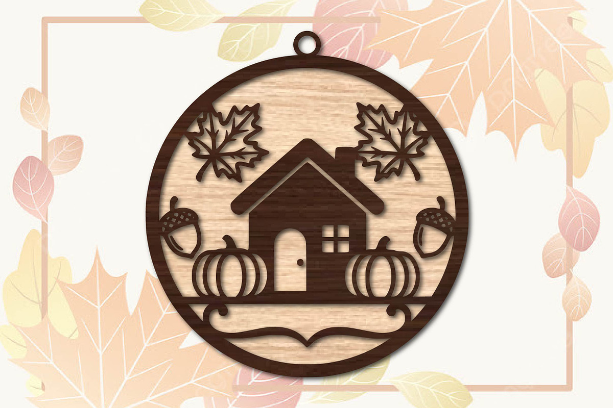 Autumn Cottage Laser Cut SVG, an Object Graphic by DreamPrint404 (Photo 2 of 3)