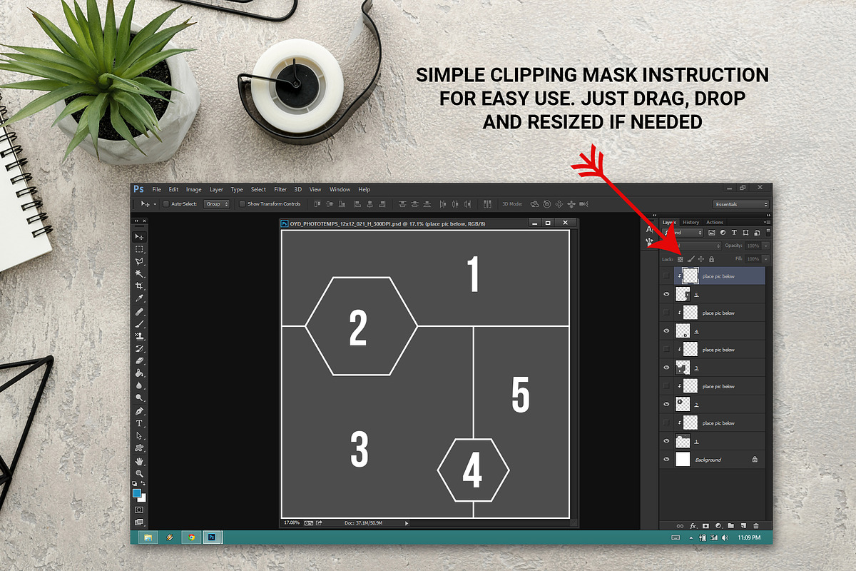 10 Square Photo Collage Templates, a Templates & Theme by DickyJiang Illustrations (Photo 4 of 4)