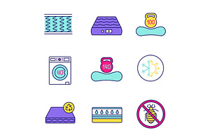 Mattress Color Icons Set