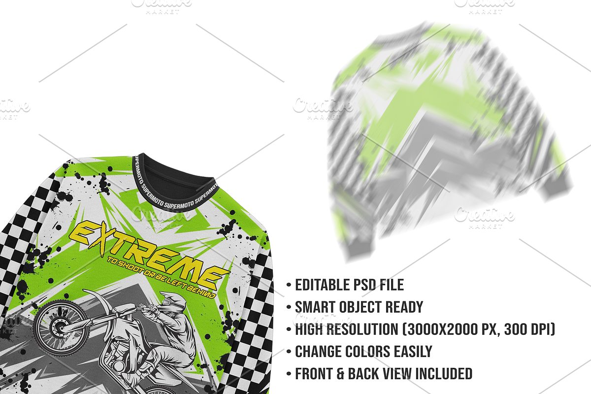 Motocross Jersey Mockup Editable PSD, a Shirt Mockup by std.badboy (Photo 4 of 4)