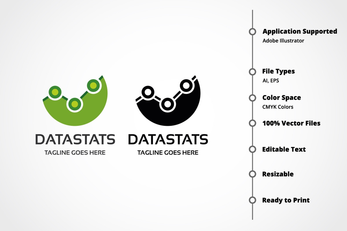 Datastats Logo, a Branding & Logo Template by Design_Planet