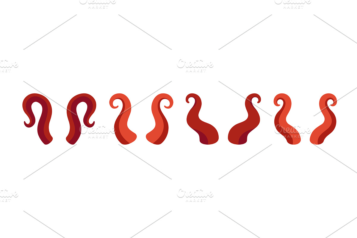 Cartoon bull horns. Flat vector, an Animal Illustration by GraphiShop