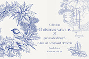 Christmas Wreaths & Decor Vector set, an Object Graphic by ON_lineart_store (Thumbnail 1 of 10)