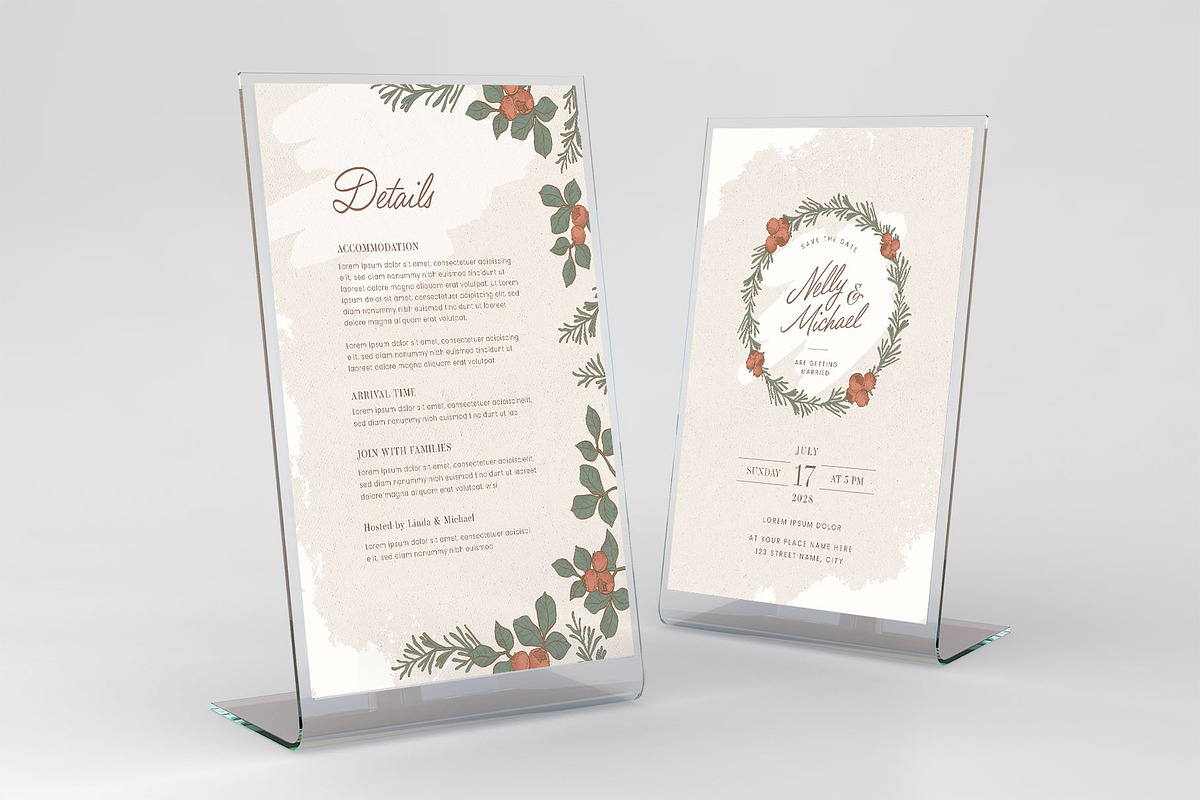 Festive Wedding Card Template, a Card Template by BrandPacks (Photo 3 of 4)