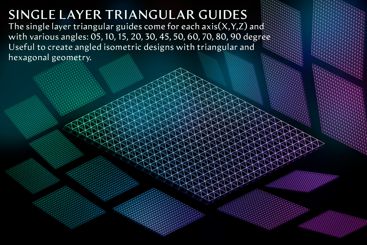 160 Isometric Guides (PNG, Brushes), a Brush Add-On by xresch (Photo 14 of 14)