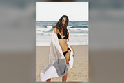 Windswept Beach Towel, Black Bikini, a Beauty & Fashion Photo by Chris Joel Campbell (Thumbnail 1 of 2)
