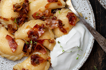 homemade dumplings with potatoes, a Food & Drink Photo by Marina_Pronina