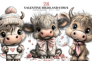 Valentine Highland Cow Clipart, an Animal Illustration by Bijou Bay (Thumbnail 1 of 3)