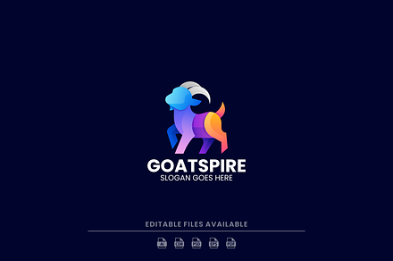 Gradient Modern Goat Logo Design