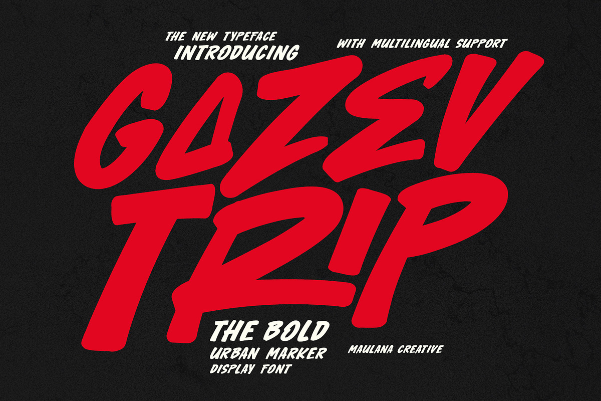 Gazev Trip Bold Urban Marker Display, a Handwritten Font by Maulana Creative (Photo 1 of 7)